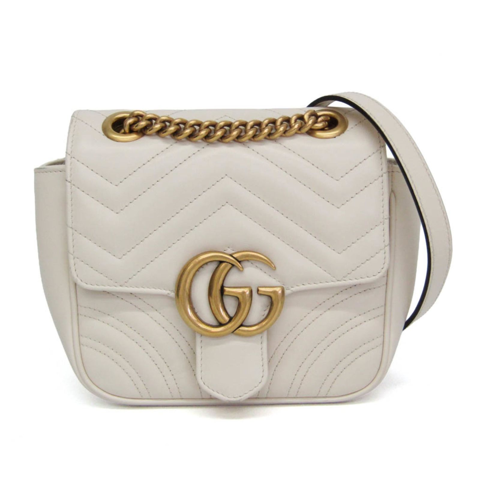 グッチ(Gucci) GGマーモント チェーンショルダーバッグ 739682 レディース レザー ショルダーバッグ ホワイト 60,500円