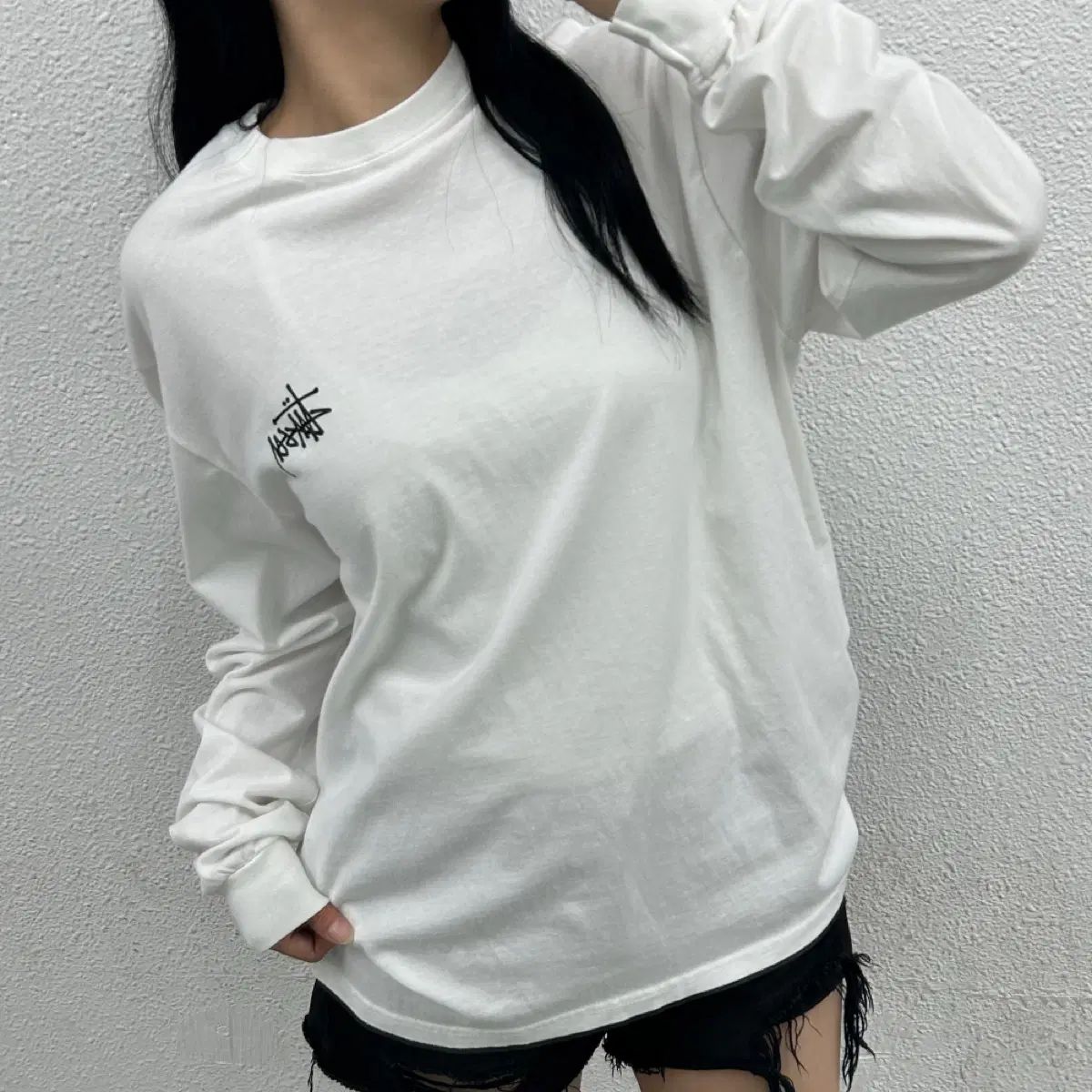 STU バックロゴ 白 半袖 L