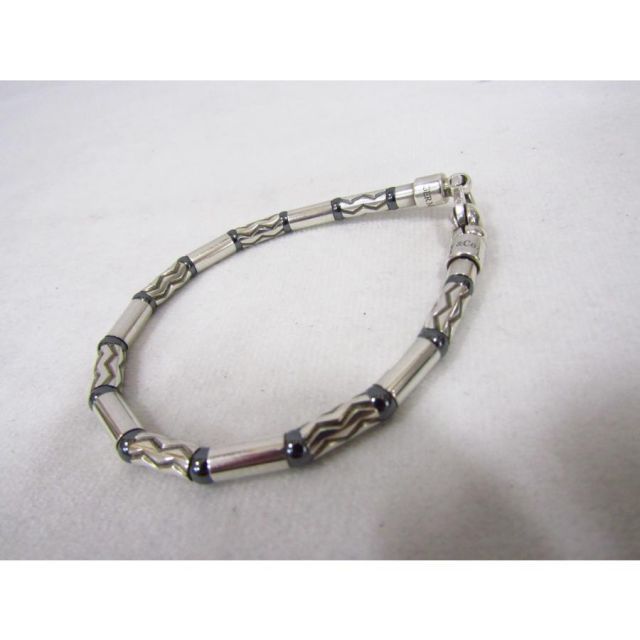 Tiffany & Co. Tiffany & Co., Ltd. Hematite Bracelet, Silver 925, Weight Approx. 22.5 g, Total Length: Approx. 19.5 cm, Used 141300