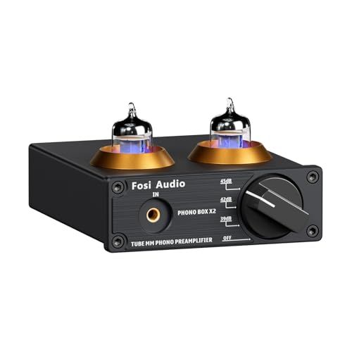☆新品☆Fosi Audio BOX X2 プリアンプ MM ターンテーブル 6J1真空管 フォノプリアンプ ゲイン ギア付き ミニ ステレオ オーディオ Hi-Fi プリアンプ レコード プレーヤー用 DC 12V 電源付き 83939ff1