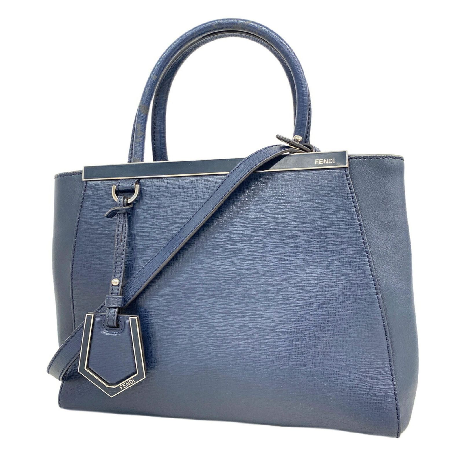 フェンディ(Fendi) フェンディ ハンドバッグ レザン プチトゥージュール レザー ネイビー 2wayバックレディース