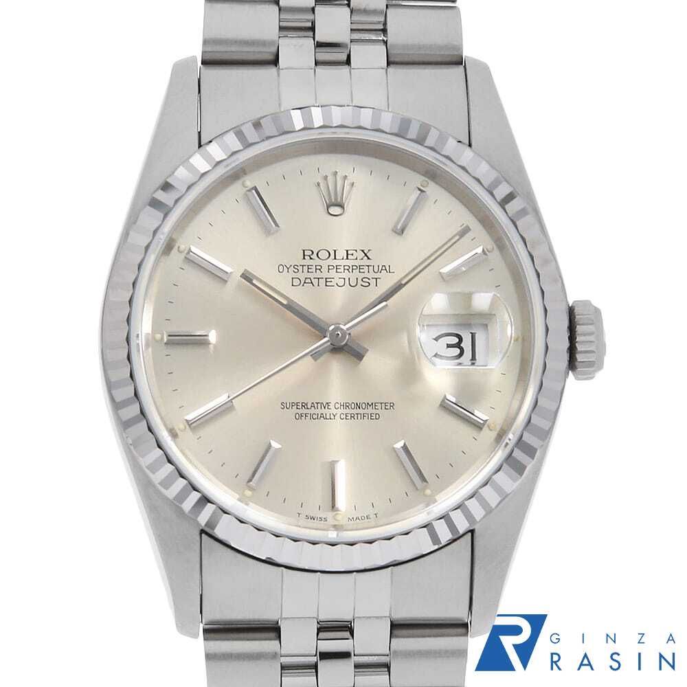 Rolex Datejust 16234 Silver Bar X-Number Used Mens
