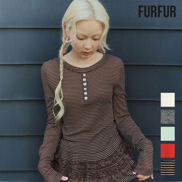 【新作10%OFF】ファーファー FURFUR トップス 26秋冬 裾フリルジャージートップス 8月下旬～9月中旬予約 長袖 フリル ペプラム rwct264097