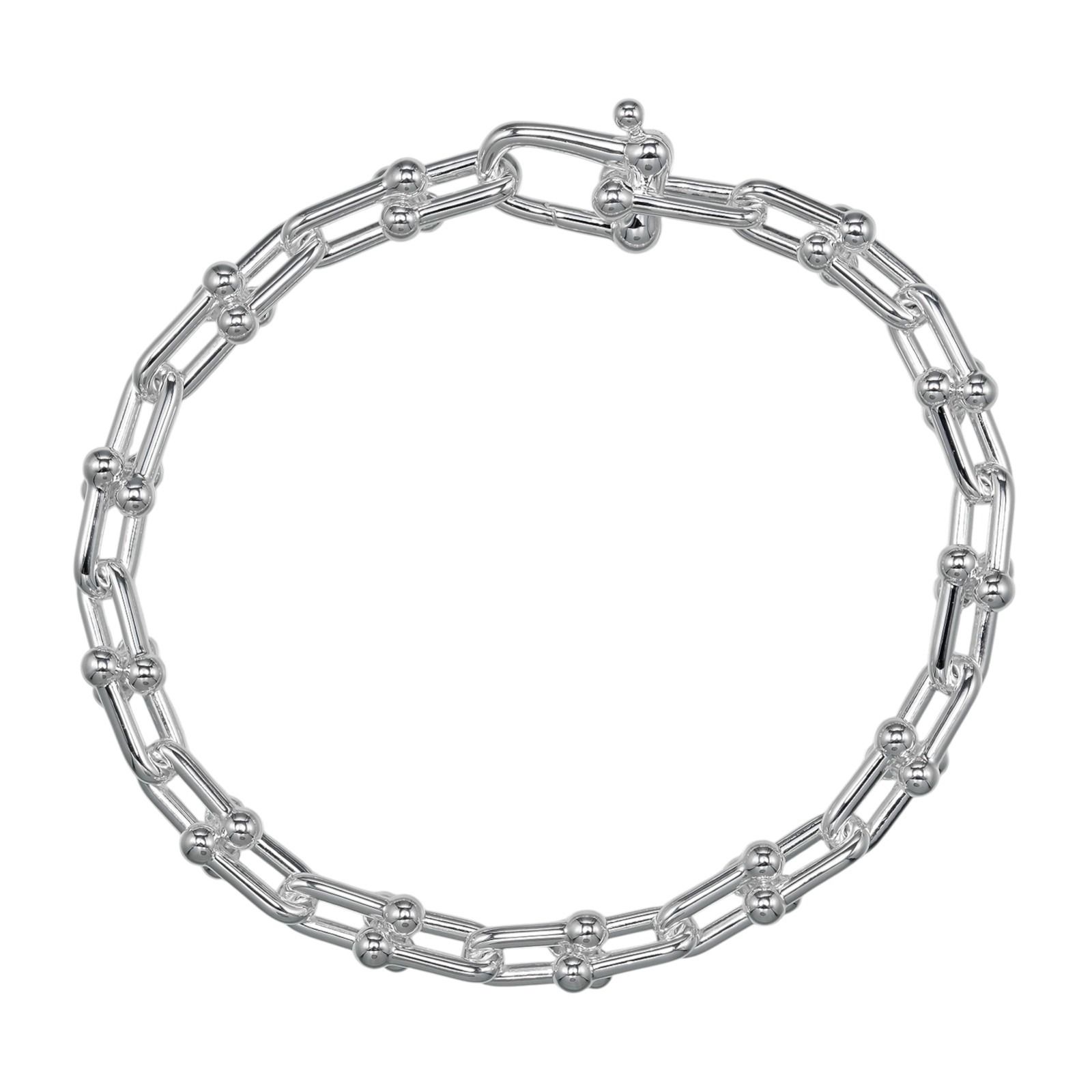 【TIFFANY&Co.】ティファニー ハードウェア スモールリンク 腕周り約17cm シルバー925 レディース 17.78g ブレスレット