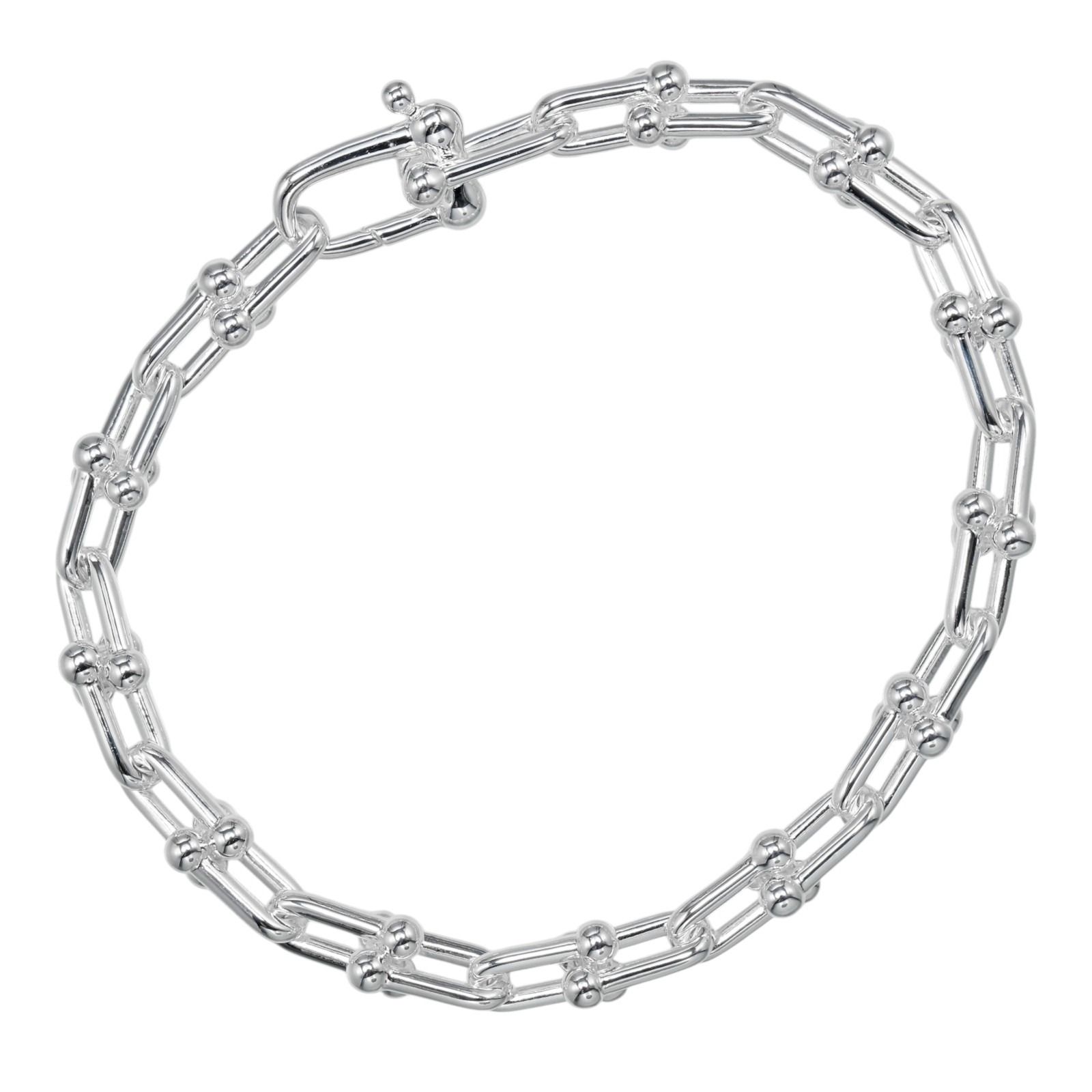 【TIFFANY&Co.】ティファニー ハードウェア スモールリンク 腕周り約17cm シルバー925 レディース 17.8g ブレスレット