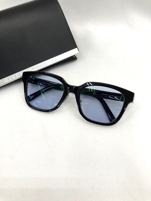 GIVENCHY ジバンシィ サングラス スクエアシェイプ 度入りレンズ ライトブルー ブラック 53□19 140 アイウェア 眼鏡 ★SS1819