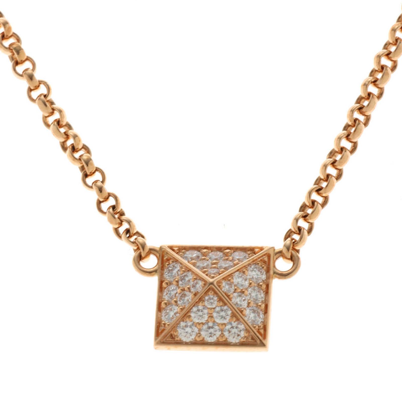 HERMES エルメス クルードゥH　ネックレス　ピンクゴールド　K18PG　ダイヤモンド　6.2g レディース【中古】432