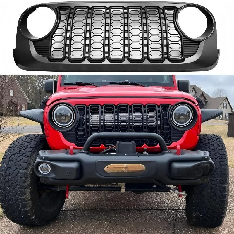 マットブラック　フロントグリル ジープ　ラングラー　JK 2007-2017 Jeep ラングラー JK 2007年〜2017年対応 フロントグリル 中網 マット
