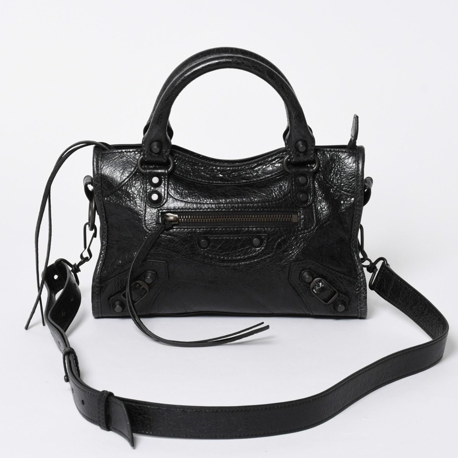 極美品 BALENCIAGA バレンシアガ Le City ル シティ ミニハンドバッグ 806395 ショルダーバッグ 2WAY ラムスキン ブラック 中古 4a006598 137,500円