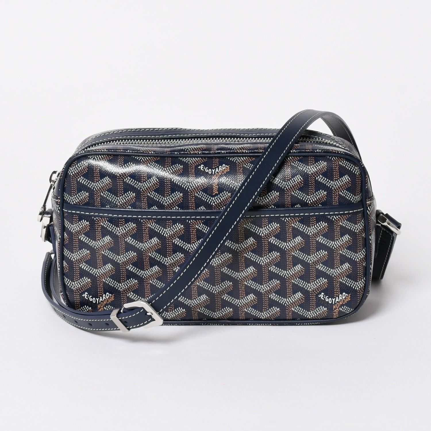 新品同様 GOYARD ゴヤール カップヴェールPM ショルダーバッグ CAPVE2PMLTY02CL02P ネイビー シルバー金具 中古 4a007024