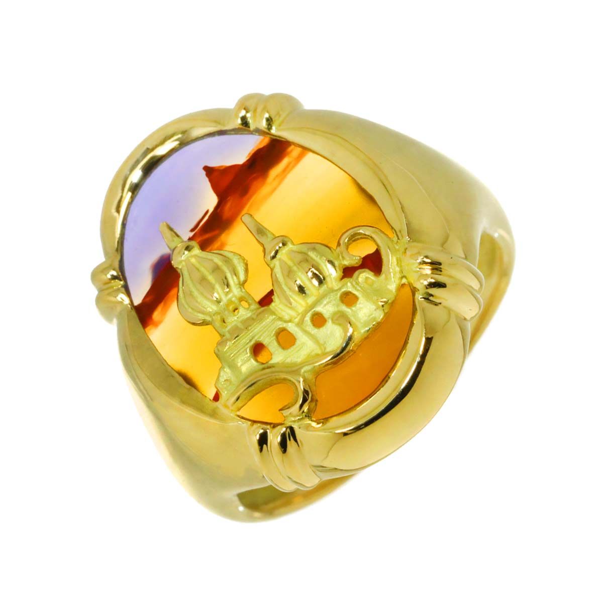 リング 17号 メノー K18 YG イエローゴールド 750 指輪 Agate Ring 90337637 108,900円