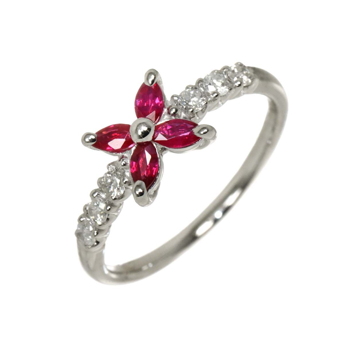 リング 11.5号 ルビー 0.37ct ダイヤ 0.20ct Pt プラチナ 指輪 Ruby Ring 90338110