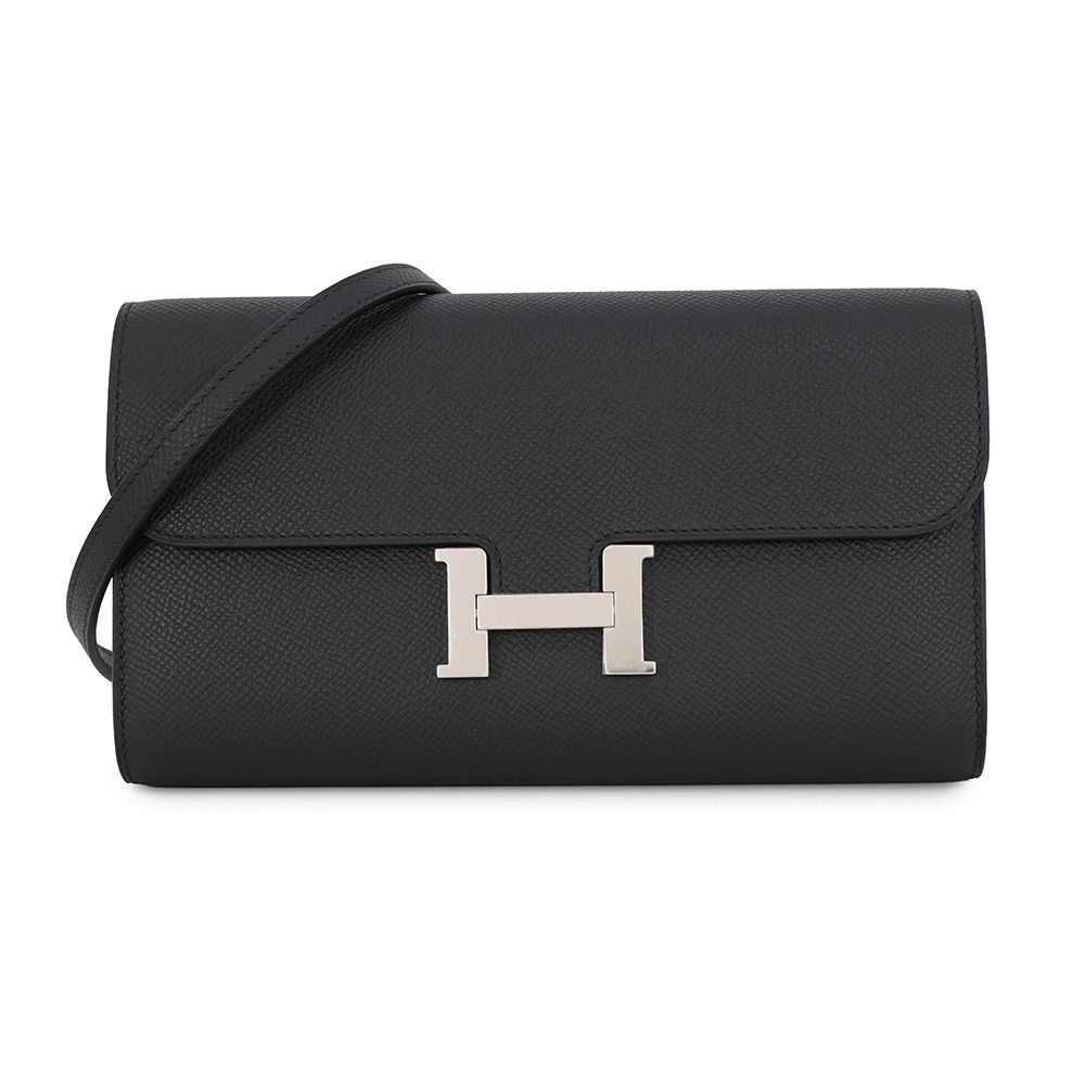 エルメス 長財布 コンスタンス トゥーゴー ロング ブラック/シルバー金具 エプソン G刻印 財布