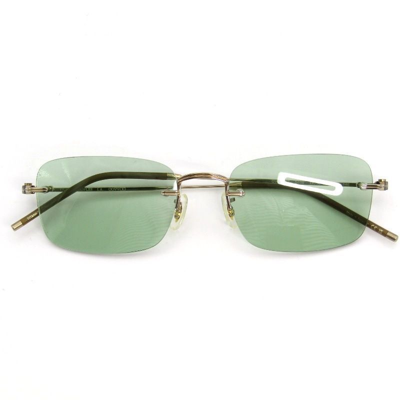 未使用 OLIVER PEOPLES L.A. オリバーピープルズ サングラス TK-10 OV1359T 日本製 スクエア リムレス ツーポイント 5035 GOLD 54001402