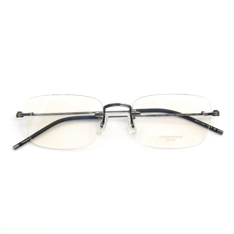 未使用 OLIVER PEOPLES L.A. オリバーピープルズ メガネフレーム TK-10 OV1359T 日本製 スクエア リムレス 5076 PEWTER 54001404 36,400円