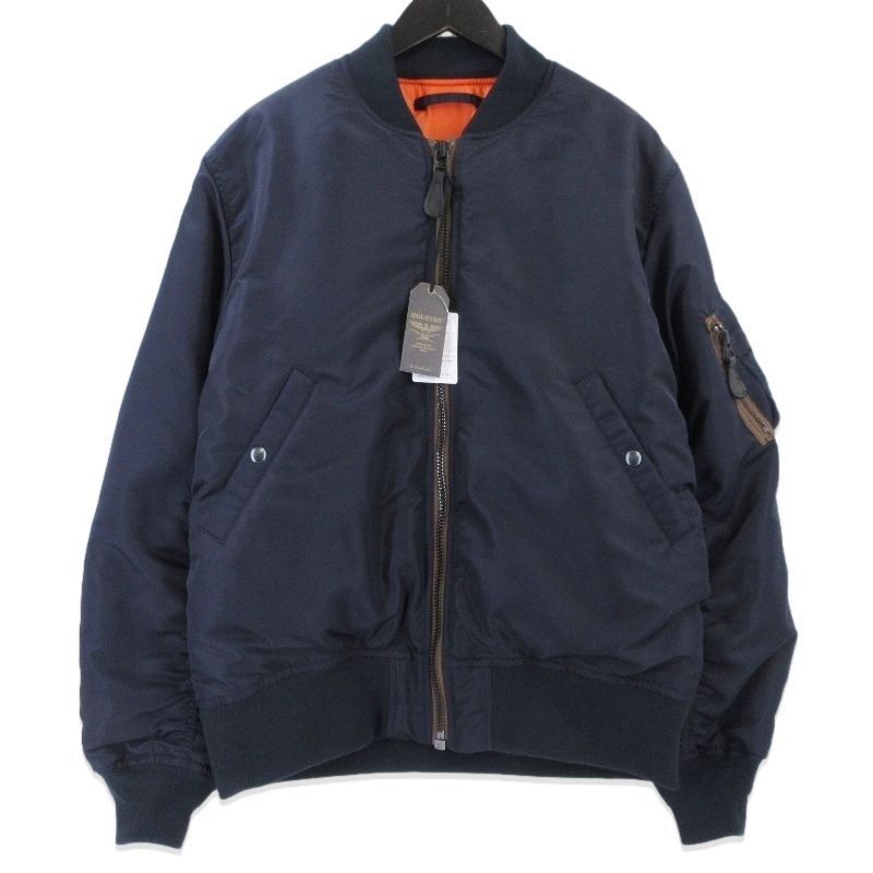 未使用 HOUSTON ヒューストン フライトジャケット MA-1 50316 FLIGHT JACKET ブルゾン ネイビー XL 99001689