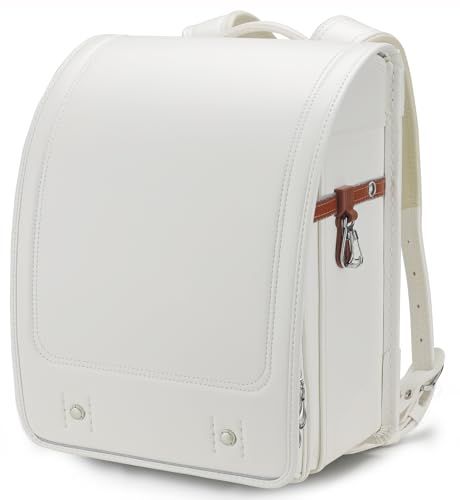 【新品】軽量 ランドセル 男の子 女の子 高級合皮 大容量 自動ロック 防水仕上げ schoolbag 通学 入学お祝い A4フラットファイル対応 小学生通学鞄 ホワイト 7372ed37