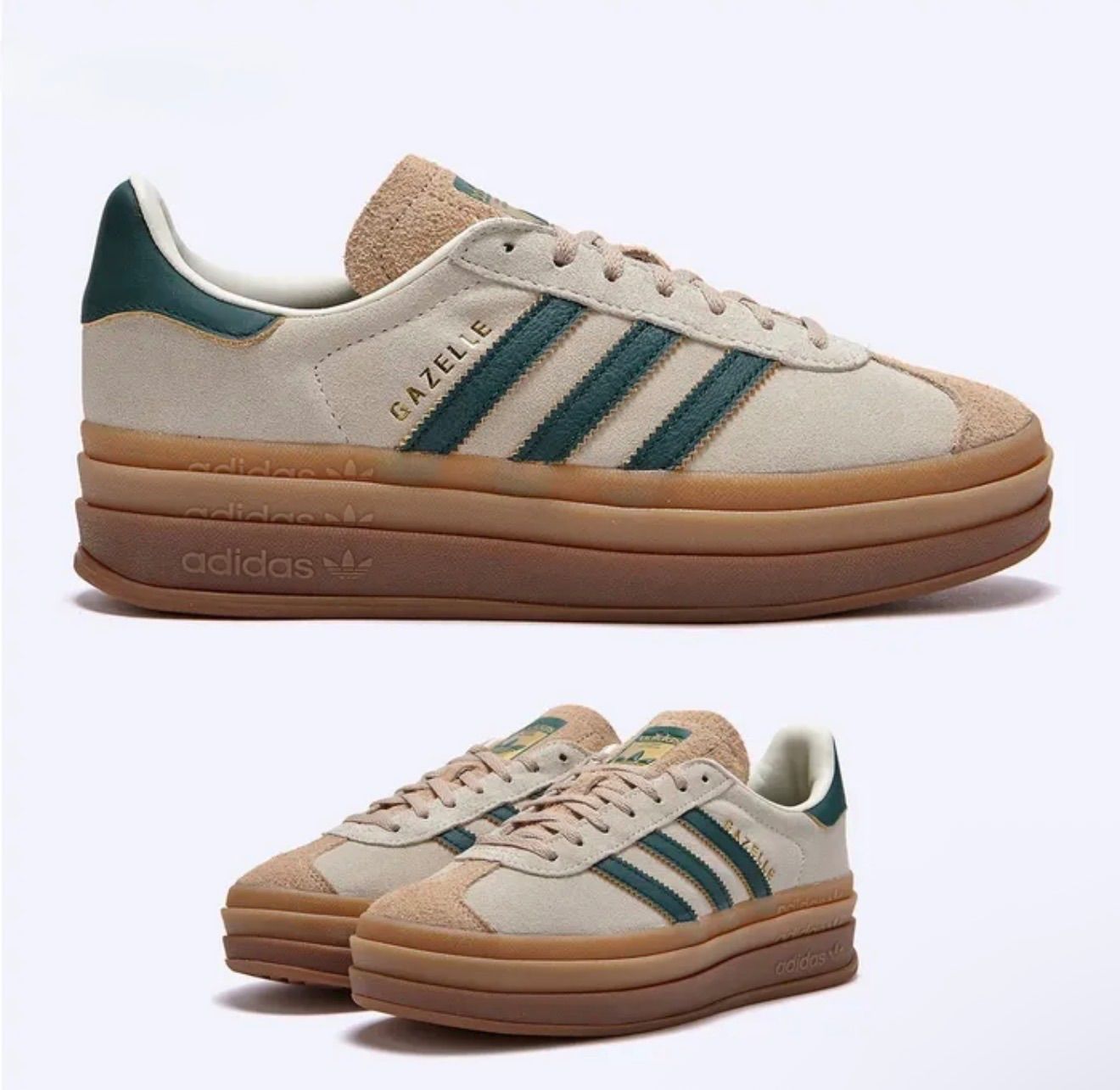 ◎ adidas ◎ Adidas Gazelle Bold Cream Collegiate Green