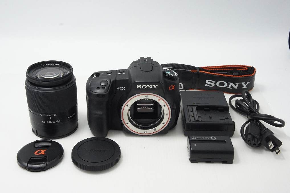 良品 SONY ソニー α200 レンズキット DSLR-A200K (DT 18-70mm F3.5-5.6 SAL1870) デジタル一眼レフカメラ 260818al 9,344円
