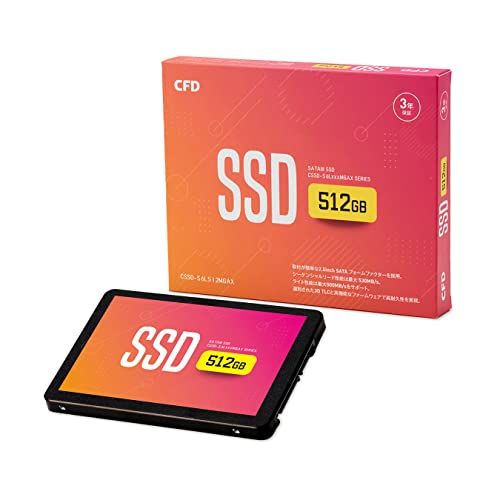 CFD MGAX シリーズ SATA接続 2.5型 SSD (512GB) 3D NAND TLC採用 (読み取り最大530MB/S) SATAIII 6Gbps 2.5 インチ 内蔵SSD512GB CSSD-S6L512MGAX 国内メーカー 10,774円