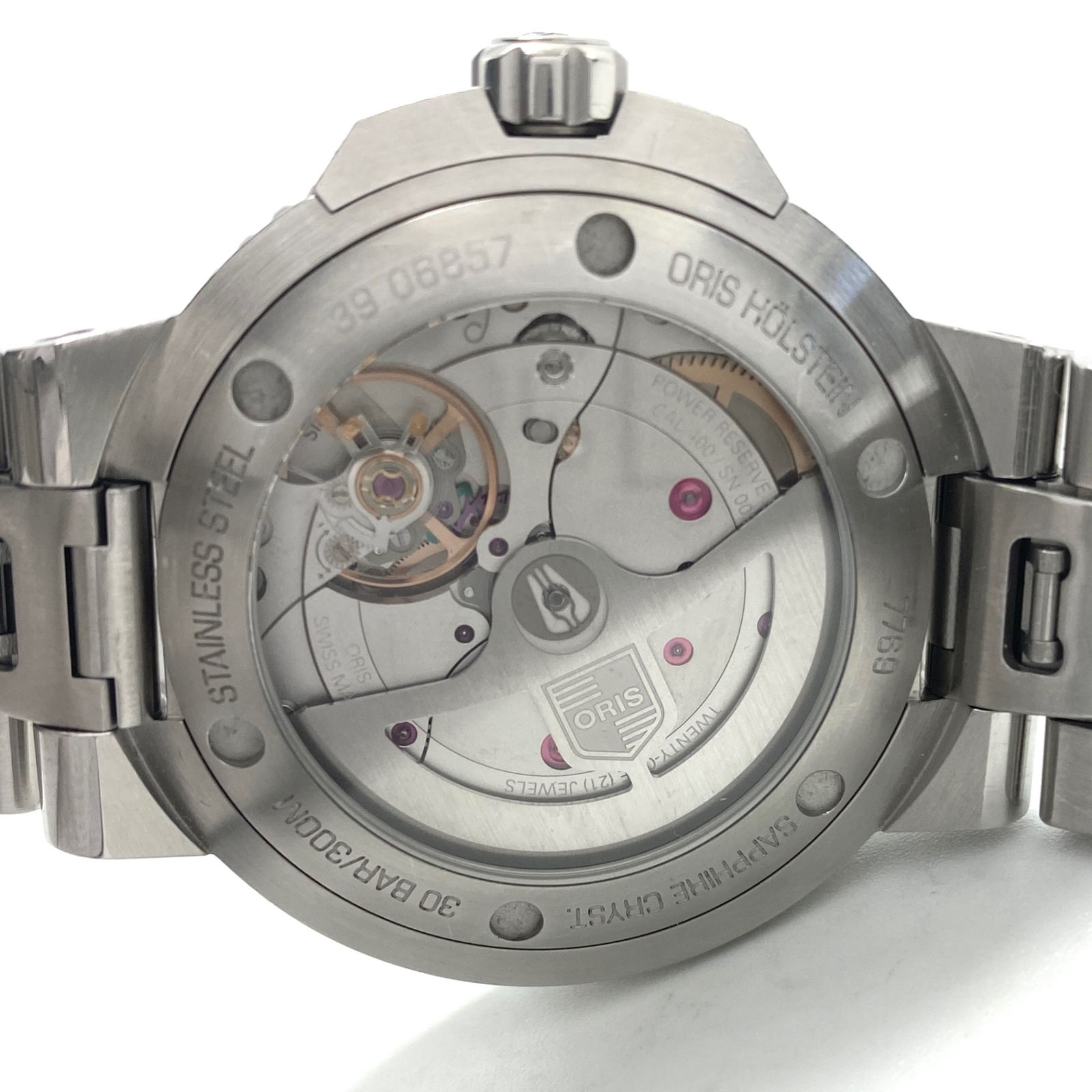 腕時計 メンズ オリス ORIS アクイス デイト キャリバー400 01 400 7769 4154 自動巻 黒/グレー 裏スケ デイト表示