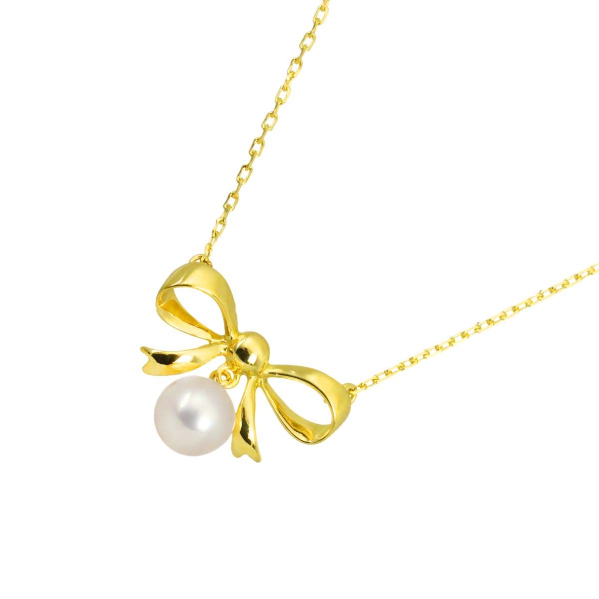 ミキモト MIKIMOTO アコヤ真珠 7.0mm ネックレス 39cm K18 YG イエローゴールド 750 パール Necklace 90327472
