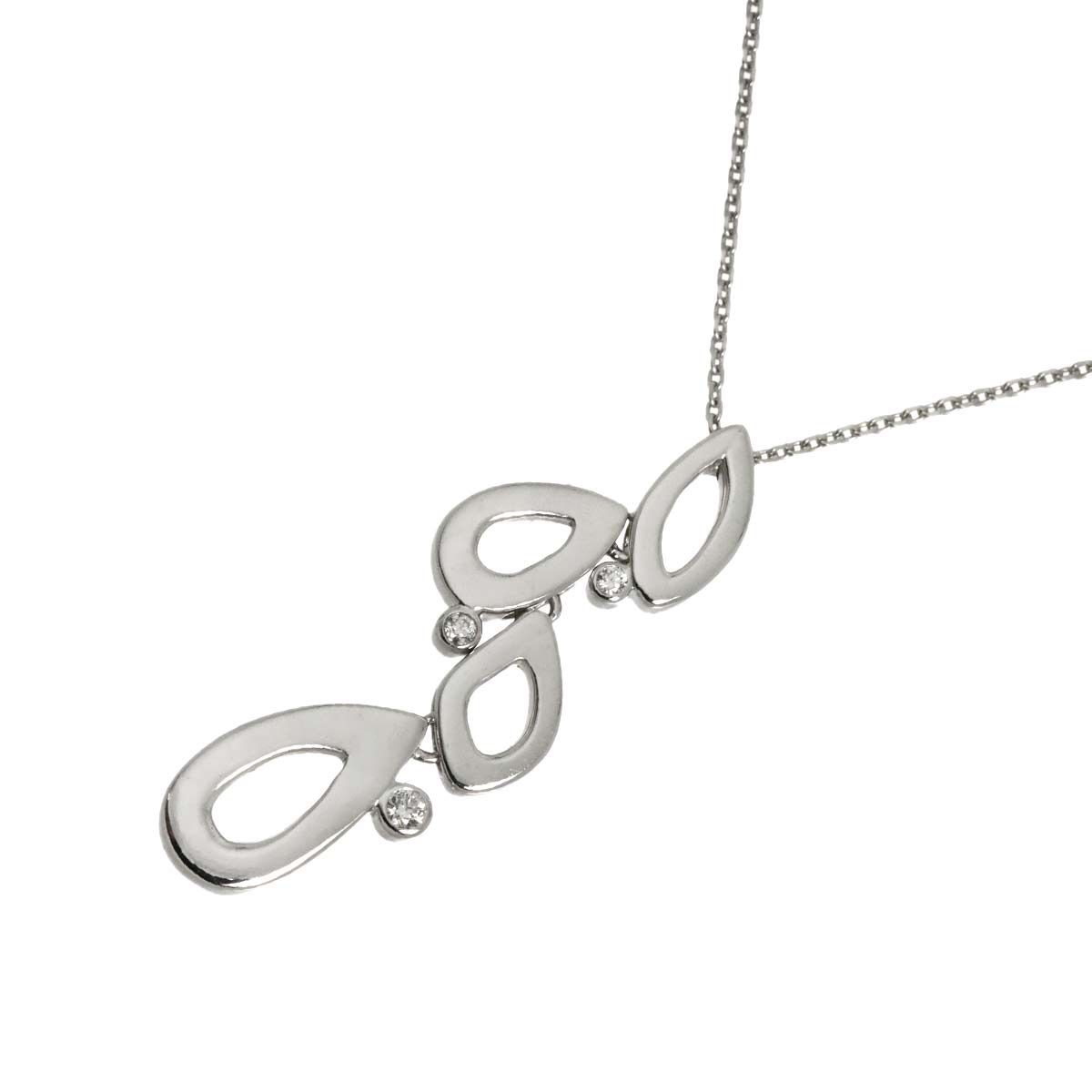 ミキモト MIKIMOTO ペルリータ ダイヤ 0.02ct ネックレス 40cm K18 WG ホワイトゴールド 750 Diamond Necklace 90331524