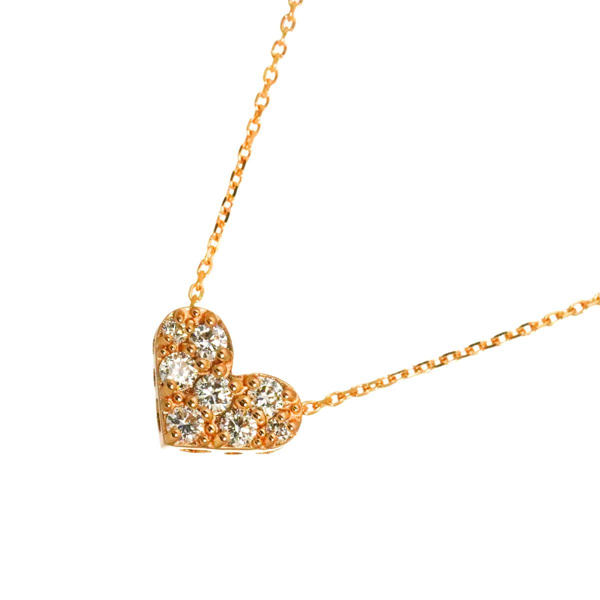 ポンテヴェキオ Ponte Vecchio ダイヤ 0.20ct ネックレス 40cm K18 PG ピンクゴールド 750 ハート Diamond Necklace 90331578 53,400円