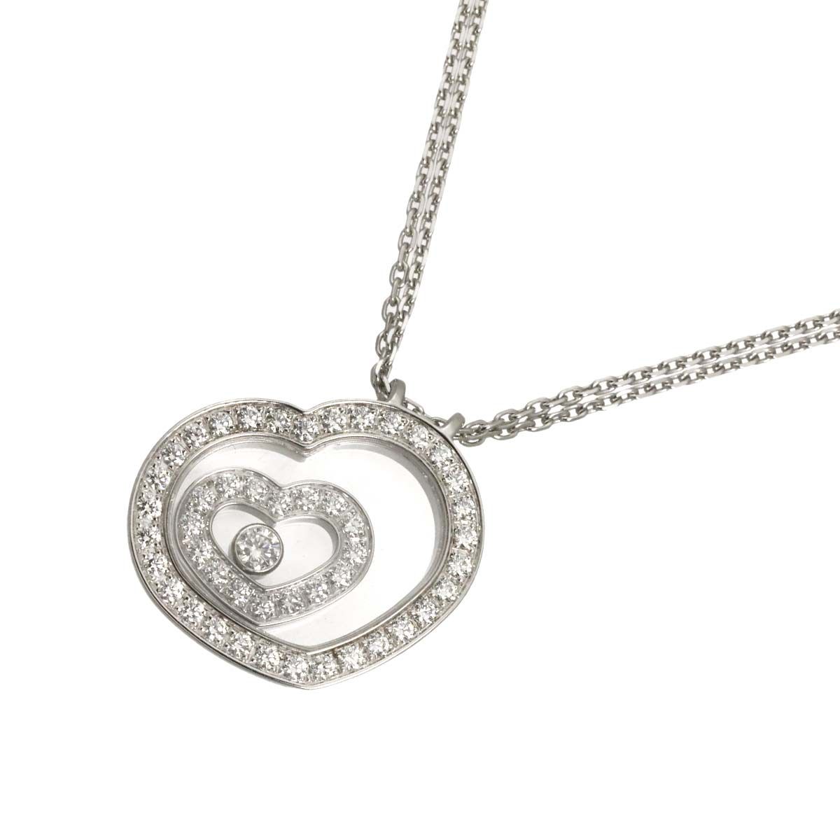 ショパール Chopard ハッピースピリット ハート ダイヤ ネックレス 42cm K18 WG ホワイトゴールド 750 Happy Diamond Necklace 90331787 269,100円