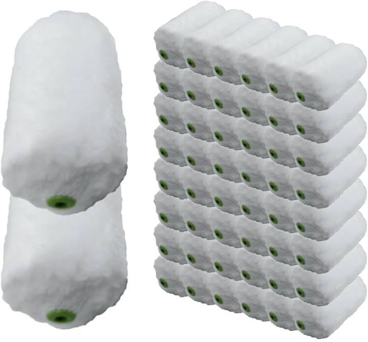 KōGU BASE 塗装ローラー マイクロファイバー スモール ペイント ペンキ 用品 3インチ 20ミリ 50本 (ホワイト)