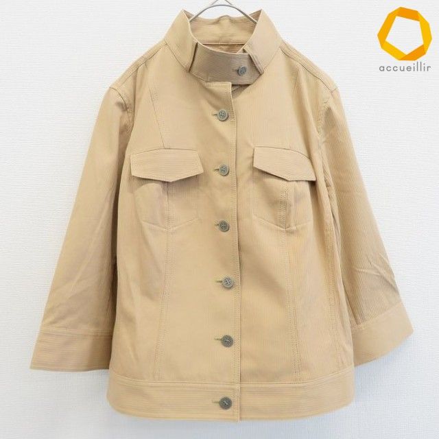 バーバリー BURBERRY LONDON ジャケット ブルゾン 七分袖 大きいサイズ ベージュ系 レディース [a990393]