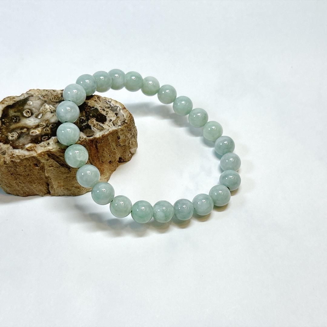 【E101662】翡翠 8㎜　ミャンマー　ブレスレット ヒスイ ジェード ジェダイド jade bracelet 天然石