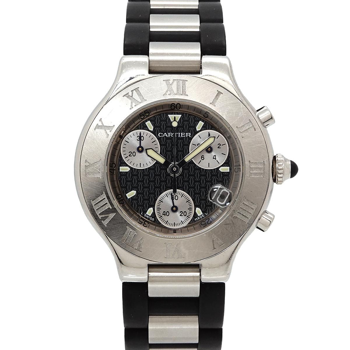 カルティエ Cartier マスト21 クロノスカフ ヴァンティアン W10125U2 クロノグラフ メンズ 腕時計 クォーツ Must 21 Chronoscaph 90339598 104,000円