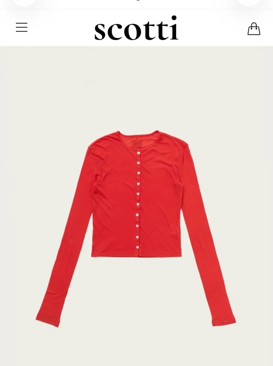 スコティ レッド カーディガン Scotti Sweet Love Cardigan-Tomato Red