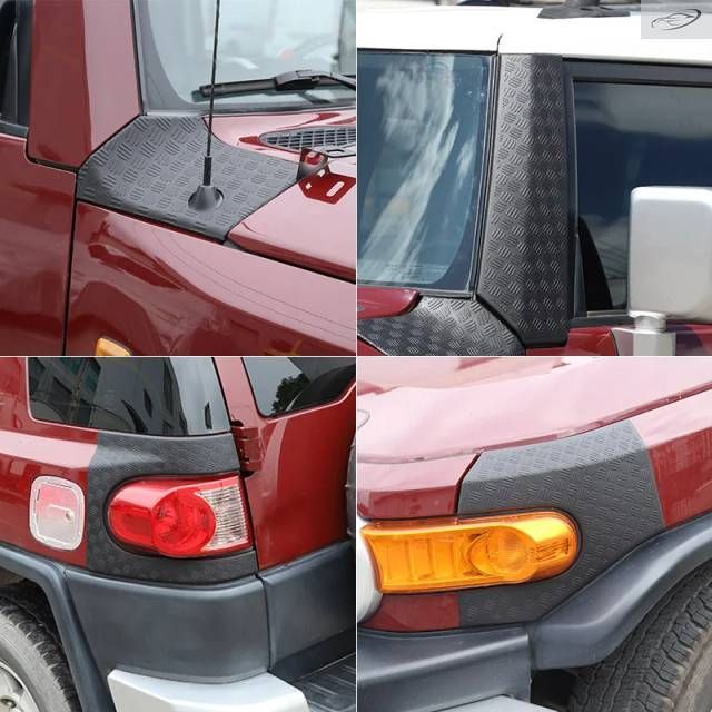 トヨタ FJ クルーザー 2007-2021 用 ABS ブラック フロントウインドシールドガラス Aピラートリム 車用アクセサリー