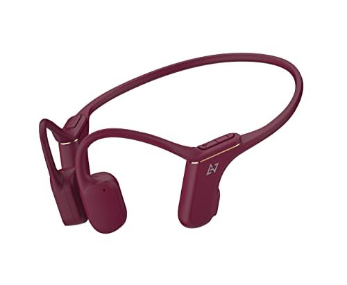 AVIOT WB-P1 ワイヤレスイヤホン 骨伝導 ランニング 耳を塞がない bluetooth 5.2 IP67防水防塵 (ダークルージュ)