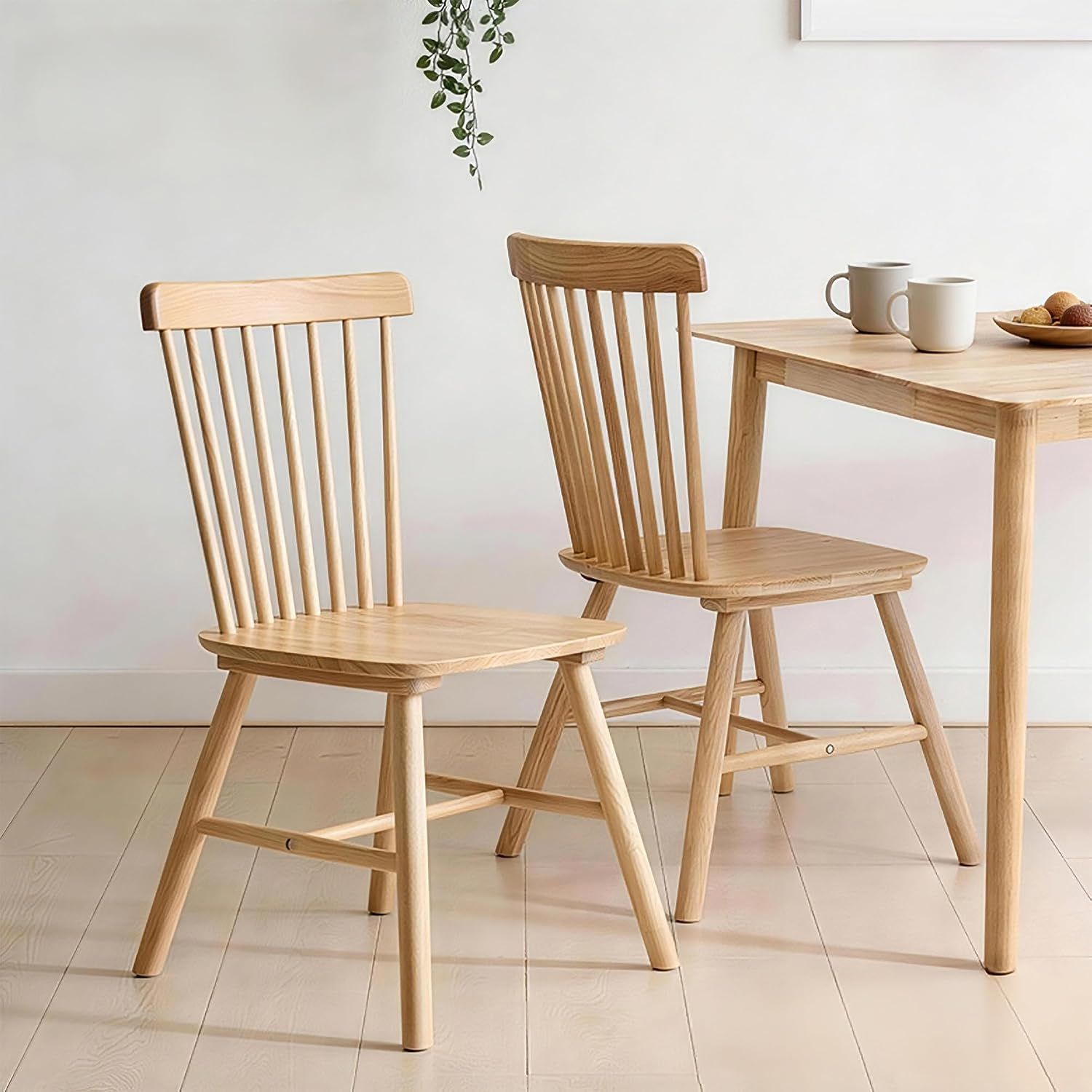 ダイニングチェア 2脚セット 木製ウィンザーチェア 人間工学 コームバック 要組立 椅子 餐椅 天然木 北欧 おしゃれ 48*48*86cm