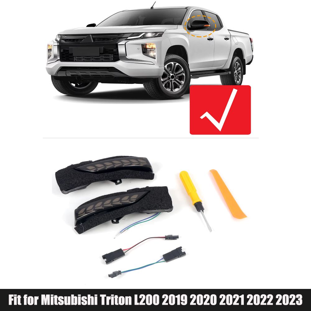 三菱トライトン L200 2019-2023 用 LED ダイナミックウインカーランプ サイドミラーシーケンシャルライト