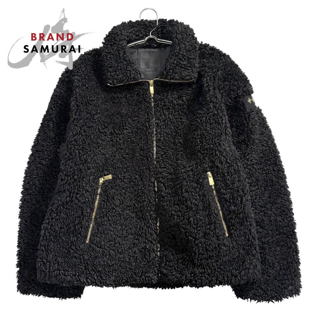 美品 TATRAS タトラス LUELA 23AW オーバーサイズ ボア ブルゾン ブラック ゴールド ポリエステル ブルゾン メンズ I2-00074【中古】 25,560円