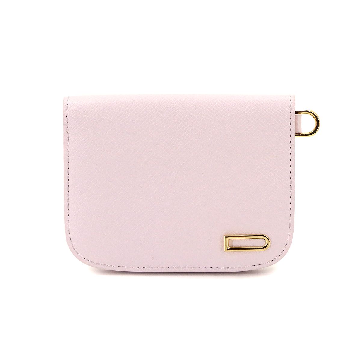 未使用 展示品 デルヴォー DELVAUX ヴァガボンド コンパクト ウォレット 二つ折り 財布 レザー ピンク Vagabond Wallet 90332365