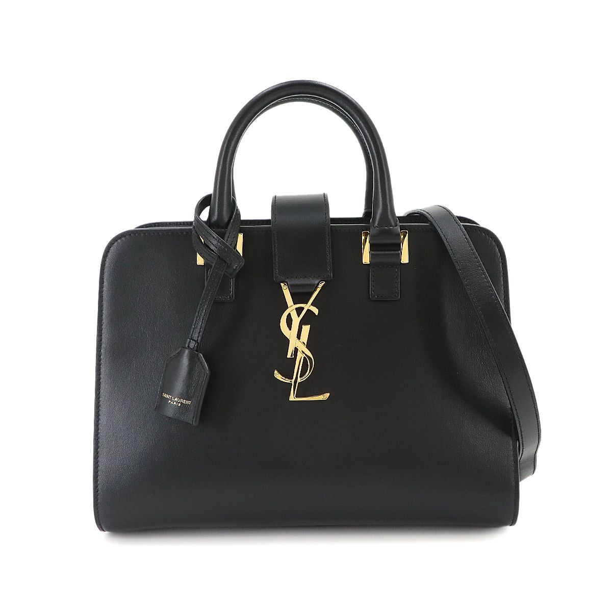 未使用 展示品 サンローラン SAINT LAURENT ベイビー カバス 2way ハンド ショルダー バッグ レザー ブラック 568853 90335478 115,000円