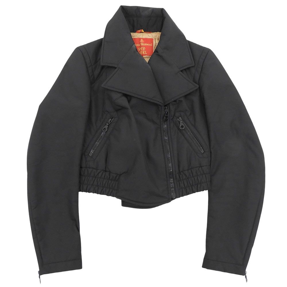VIVIENNE WESTWOOD イタリア製 ショート ライダースジャケット アウター レディース ナイロン ブラック 42 90’s アーカイブ