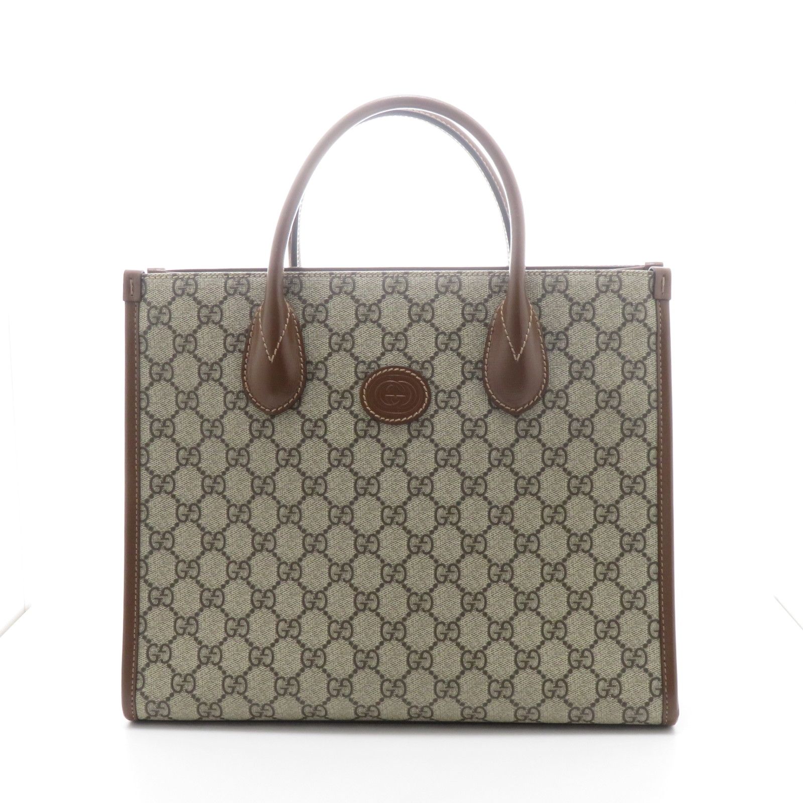 GUCCI グッチ GGスプリーム 2WAYトートバッグ ベージュ/ブラウン PVC/ 659983 PVCコーティングキャンバス ベージュ/ブラウン レディース【中古】437 81,312円