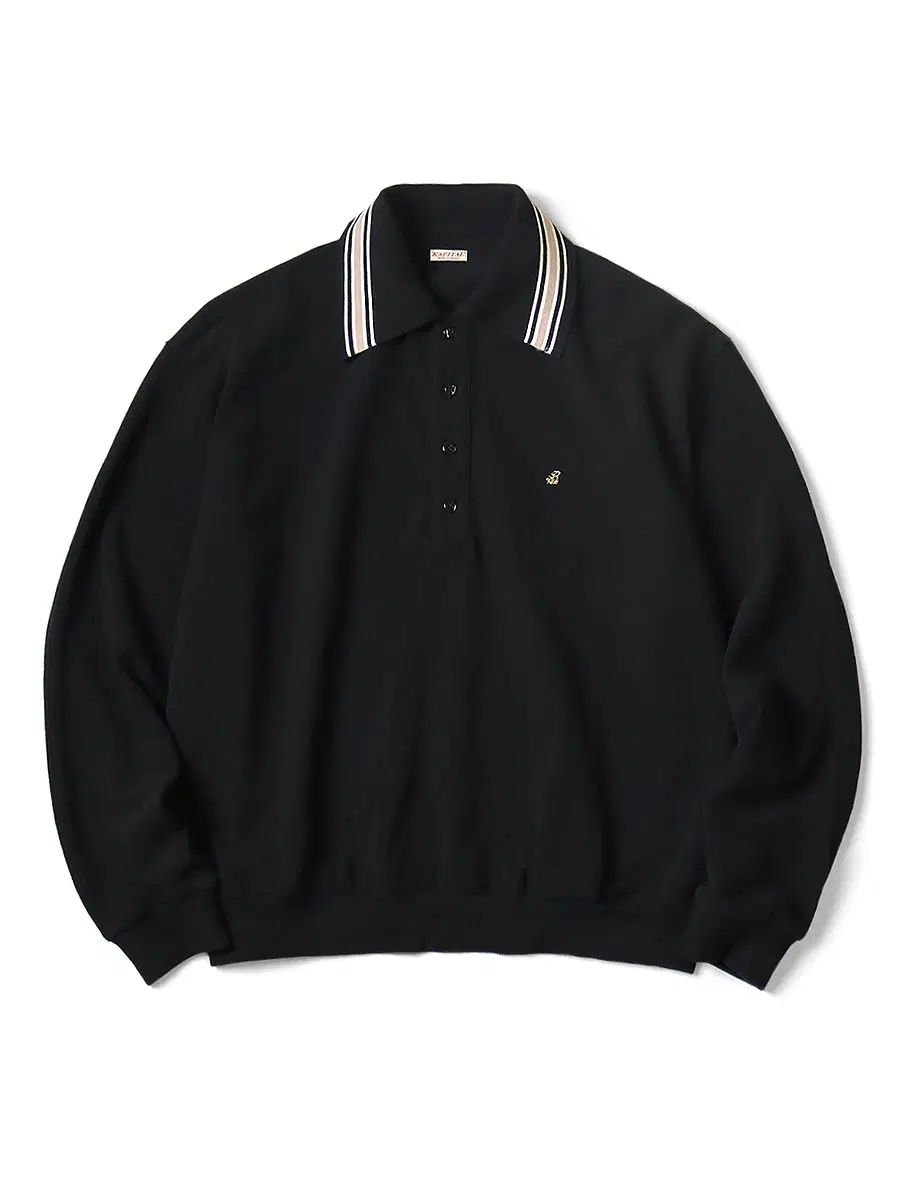 KAPITAL ピケ 랑글 COLOR レトロ ポロ ブラック 4 EK1507LCA