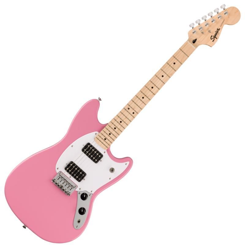 Squier by Fender Sonic Mustang HH, Maple Fingerboard, White Pickguard, Flash Pink スクワイヤー ムスタング