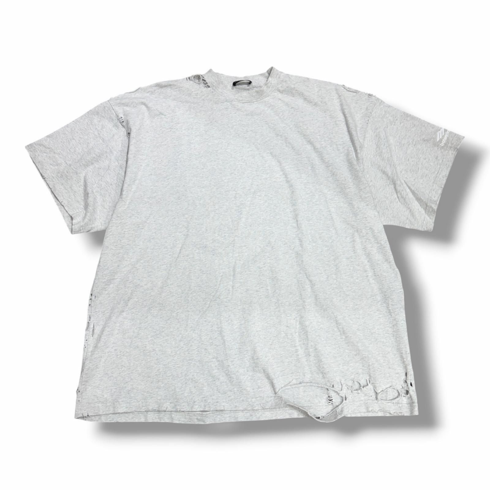 国内正規 BALENCIAGA 22SS OVERSIZED REPAIRED T-SHIRT オーバーサイズリペアTシャツ デストロイ バレンシアガ 704056 TMVA5 グレー 5 (23309M)