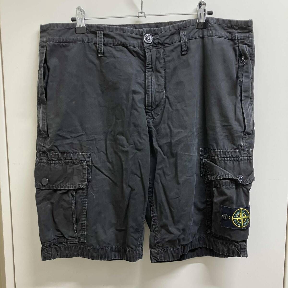 STONE ISLAND TYPE SL ロゴパッチコットンショーツ 7615L11WA サイズ34 ブラック ストーンアイランド