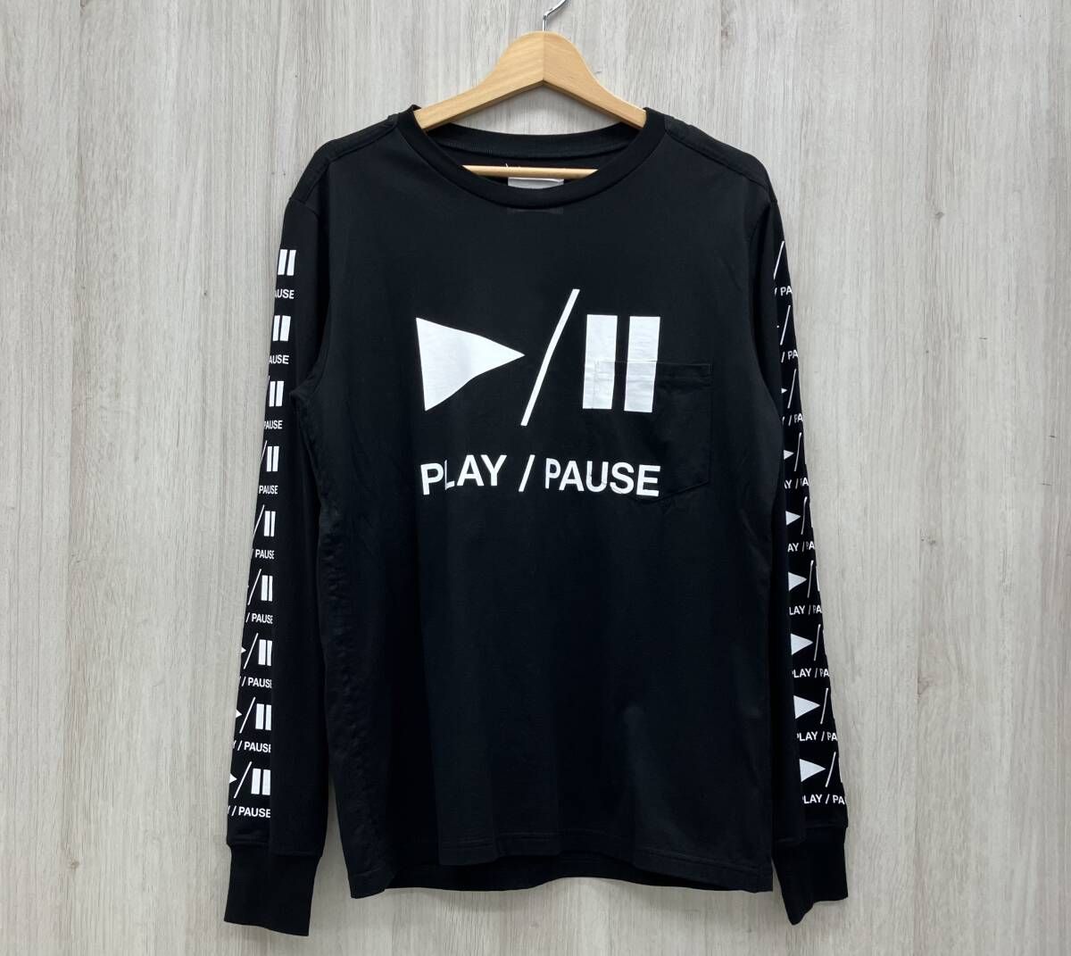 TAKAHIRO MIYASHITA The Soloist. Black Crew Neck Long Tee Shirt Play Pause プレイ ソロイスト クルー ネック 長袖 T シャツ 藤沢大庭店