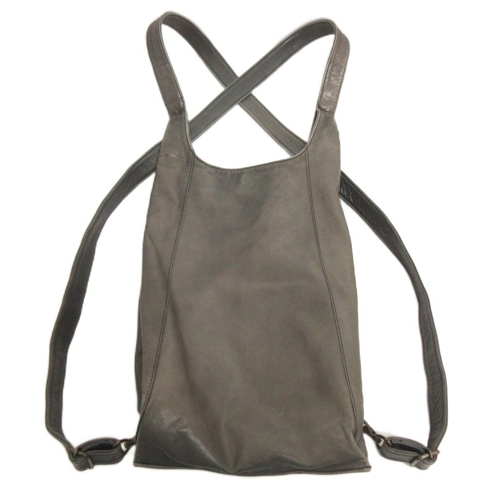 ビースタッフ B.STUFF リュックサック ショルダーバッグ 2WAY レザー グレー