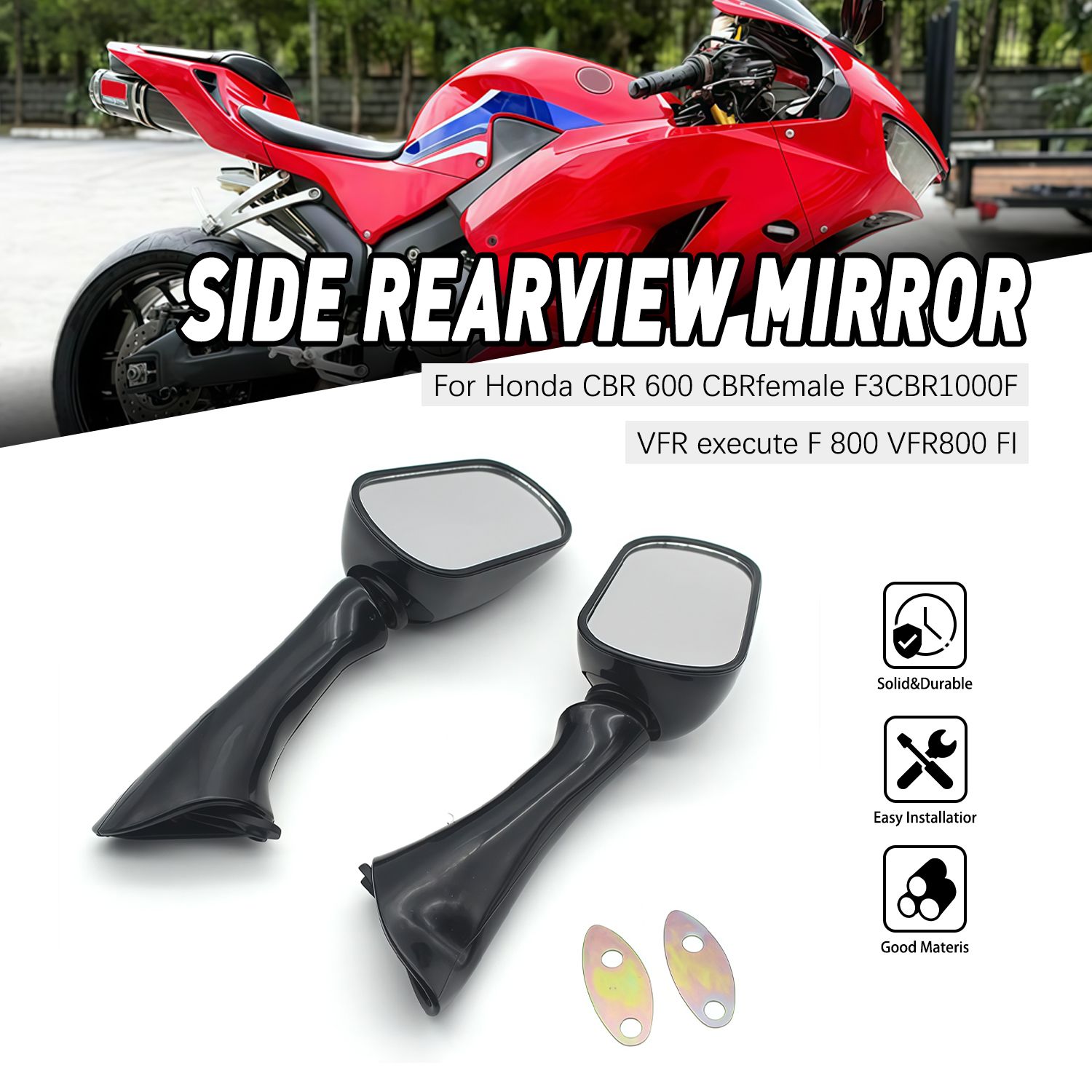 ホンダ CBR600/F2/F3/CBR1000F/VFR750F/VFR800 用 サイドリアビューミラー